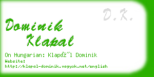 dominik klapal business card